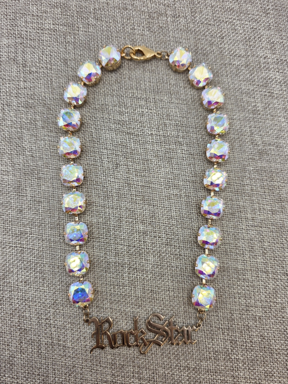 Rockstar Aurora Crystal Statement Necklace - Iridescent